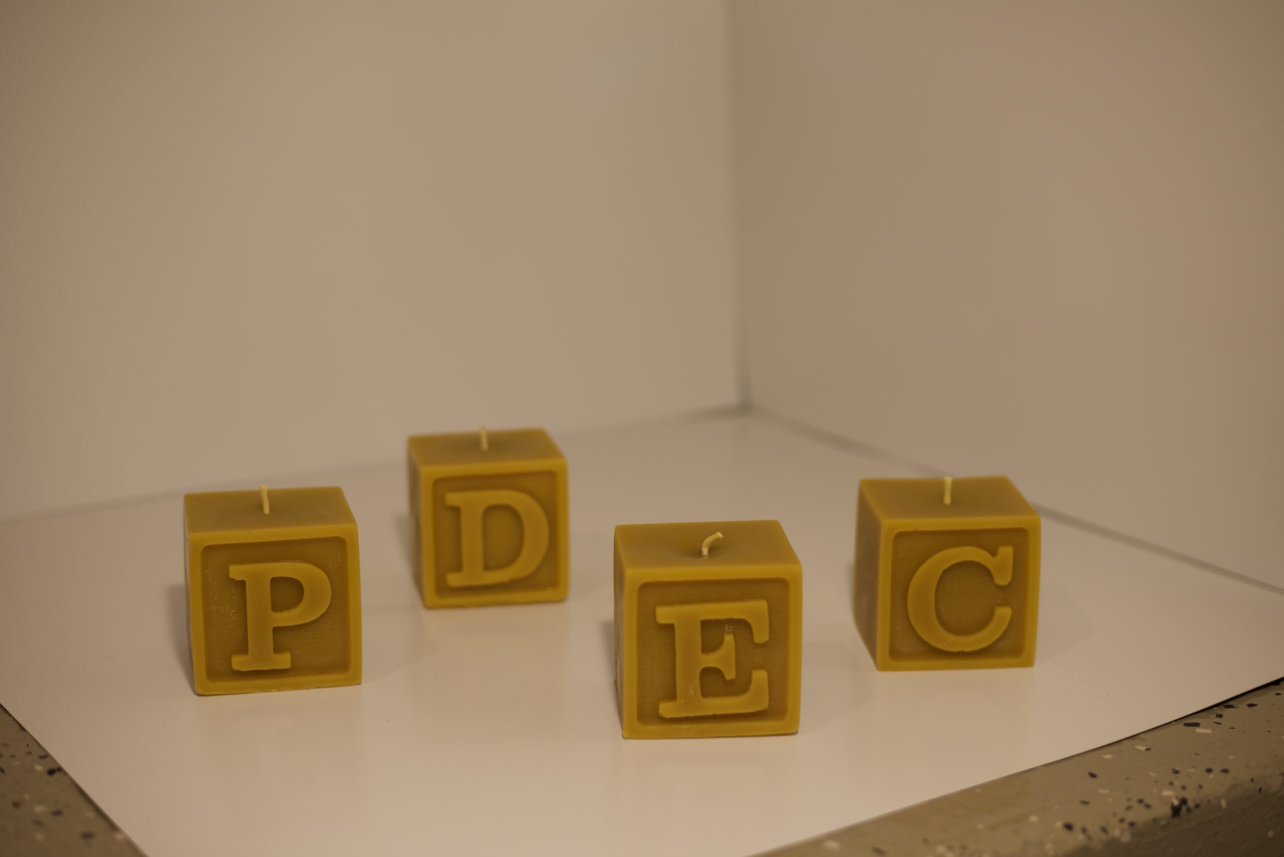 Letter Block Beeswax Candle - Image 2