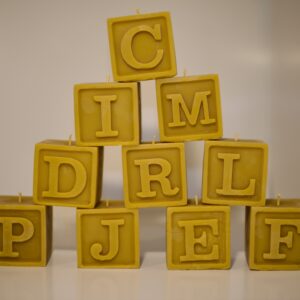 Letter Block Beeswax Candle