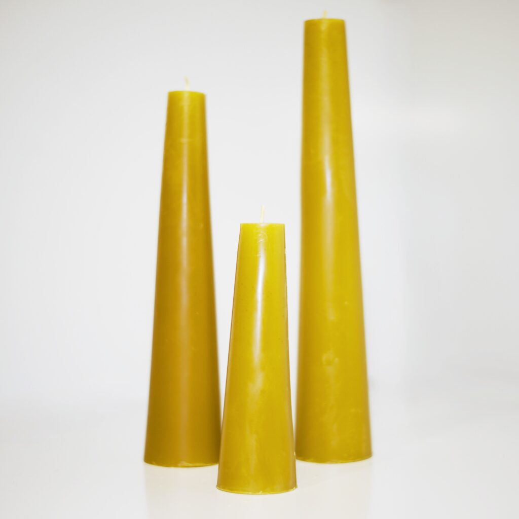 Beeswax pillar candles